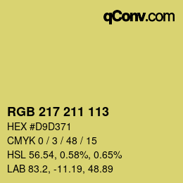 Color code: RGB 217 211 113 | qconv.com