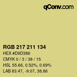 カラーコード: RGB 217 211 134 | qconv.com