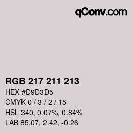 カラーコード: RGB 217 211 213 | qconv.com