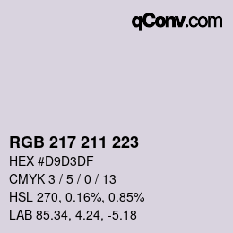 Color code: RGB 217 211 223 | qconv.com