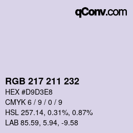 Color code: RGB 217 211 232 | qconv.com