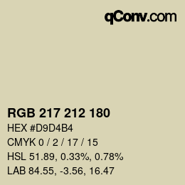 颜色代码: RGB 217 212 180 | qconv.com
