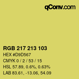 Color code: RGB 217 213 103 | qconv.com