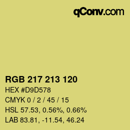 Farbcode: RGB 217 213 120 | qconv.com