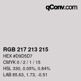 Color code: RGB 217 213 215 | qconv.com