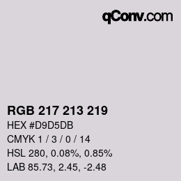 Color code: RGB 217 213 219 | qconv.com