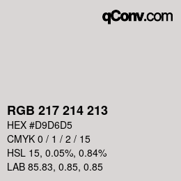 Color code: RGB 217 214 213 | qconv.com