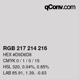 Color code: RGB 217 214 216 | qconv.com