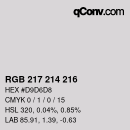 カラーコード: RGB 217 214 216 | qconv.com