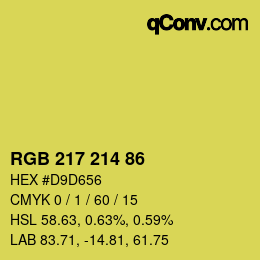 Color code: RGB 217 214 86 | qconv.com