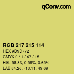 Color code: RGB 217 215 114 | qconv.com