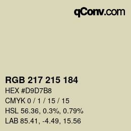 Color code: RGB 217 215 184 | qconv.com