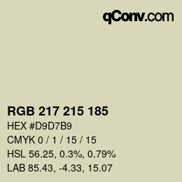 カラーコード: RGB 217 215 185 | qconv.com