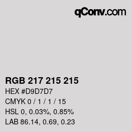 Color code: RGB 217 215 215 | qconv.com