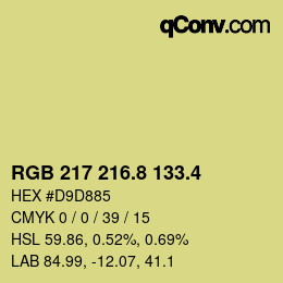 カラーコード: RGB 217 216.8 133.4 | qconv.com