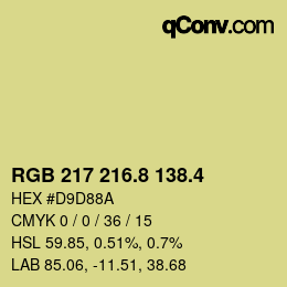 カラーコード: RGB 217 216.8 138.4 | qconv.com