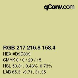 カラーコード: RGB 217 216.8 153.4 | qconv.com