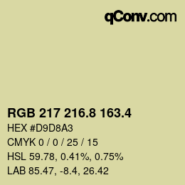 カラーコード: RGB 217 216.8 163.4 | qconv.com