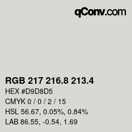 カラーコード: RGB 217 216.8 213.4 | qconv.com
