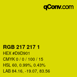 Color code: RGB 217 217 1 | qconv.com