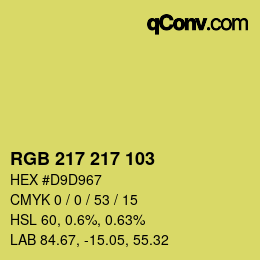 Color code: RGB 217 217 103 | qconv.com