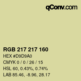 Color code: RGB 217 217 160 | qconv.com