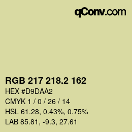 カラーコード: RGB 217 218.2 162 | qconv.com