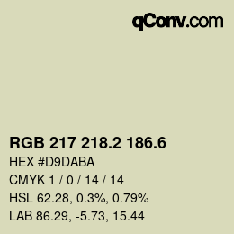 カラーコード: RGB 217 218.2 186.6 | qconv.com