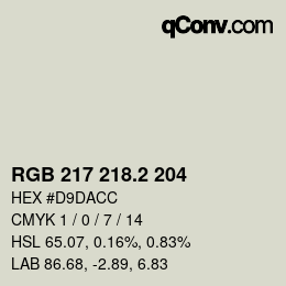 カラーコード: RGB 217 218.2 204 | qconv.com