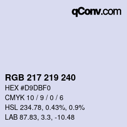 颜色代码: RGB 217 219 240 | qconv.com