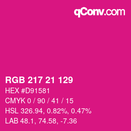 カラーコード: RGB 217 21 129 | qconv.com