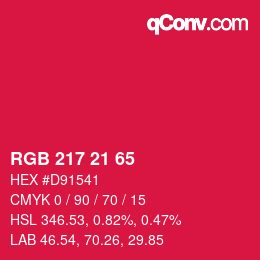 Color code: RGB 217 21 65 | qconv.com