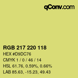 Color code: RGB 217 220 118 | qconv.com