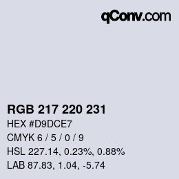 カラーコード: RGB 217 220 231 | qconv.com