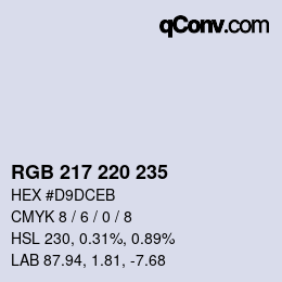 颜色代码: RGB 217 220 235 | qconv.com