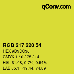 Color code: RGB 217 220 54 | qconv.com