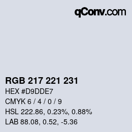 カラーコード: RGB 217 221 231 | qconv.com
