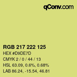 Color code: RGB 217 222 125 | qconv.com