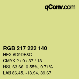 Farbcode: RGB 217 222 140 | qconv.com