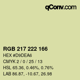 Código de color: RGB 217 222 166 | qconv.com
