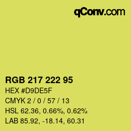 Color code: RGB 217 222 95 | qconv.com
