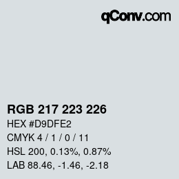 Código de color: RGB 217 223 226 | qconv.com