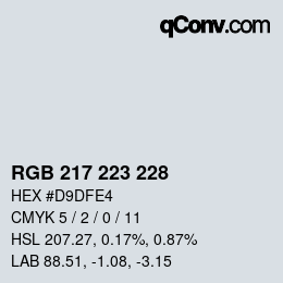 Farbcode: RGB 217 223 228 | qconv.com