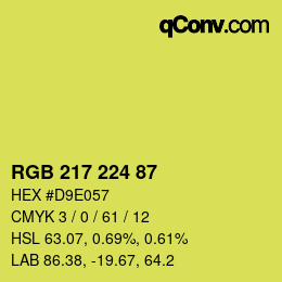 カラーコード: RGB 217 224 87 | qconv.com