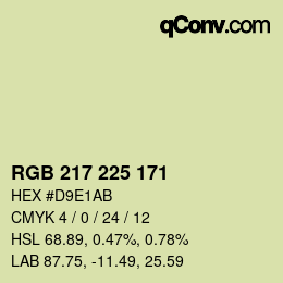 Color code: RGB 217 225 171 | qconv.com