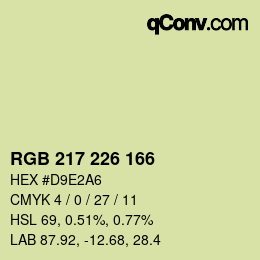 Color code: RGB 217 226 166 | qconv.com