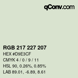 颜色代码: RGB 217 227 207 | qconv.com