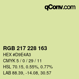 Color code: RGB 217 228 163 | qconv.com