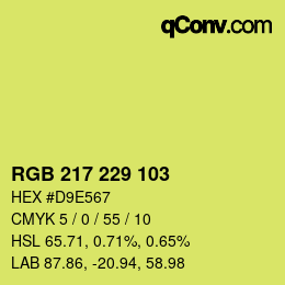 Color code: RGB 217 229 103 | qconv.com