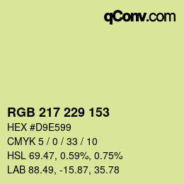 Color code: RGB 217 229 153 | qconv.com